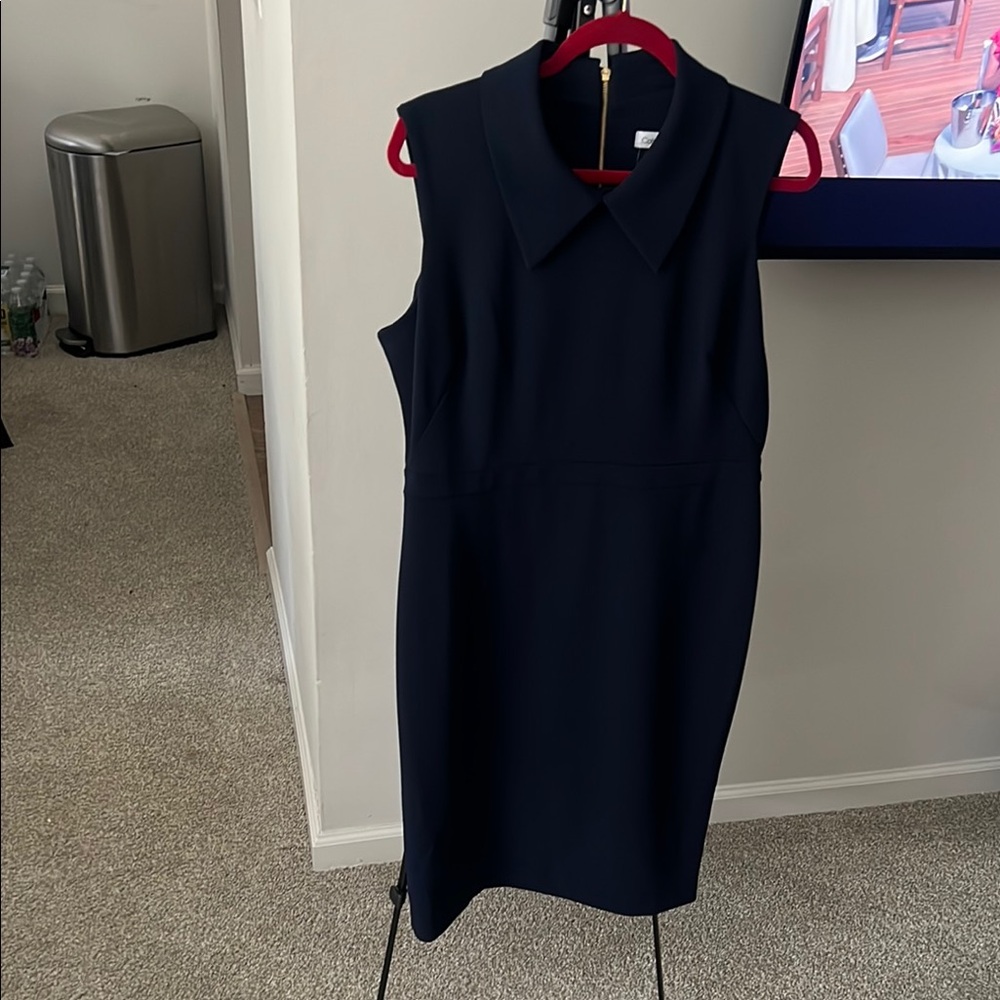Calvin Klein Dark Blue Collared Mini Dress